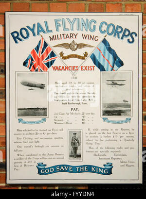 Ersten Weltkrieg Plakat für das Royal Flying Corps Stockfoto