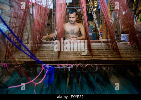 Jamdani saree Arbeitnehmer © jahangir Alam onuchcha/alamy Stockfoto