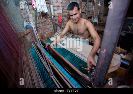 Jamdani saree Arbeitnehmer © jahangir Alam onuchcha/alamy Stockfoto