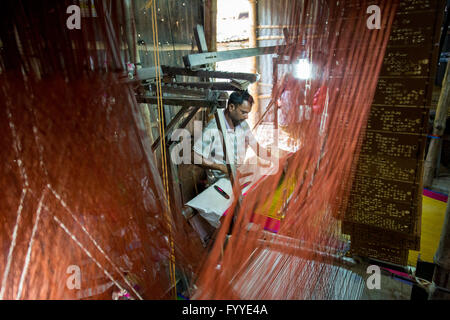 Jamdani saree Arbeitnehmer © jahangir Alam onuchcha/alamy Stockfoto