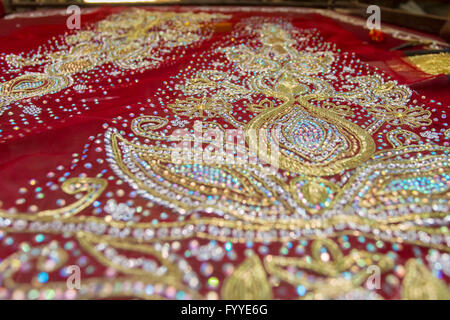 Ein traditionelles jamdani Sari close-up © jahangir Alam onuchcha/alamy Stockfoto