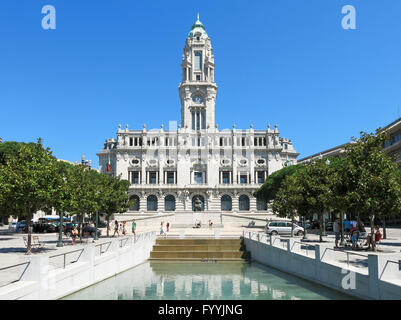 Camara Municipal do Porto auf Liberdade Platz, Porto, Portugal Stockfoto