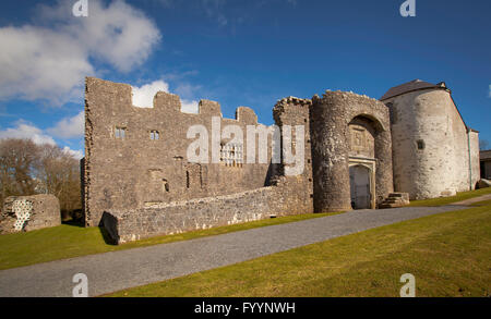 Oxwich Burg 4 C Denkmalschutz ich Schloss auf der Gower Halbinsel Wales Stockfoto