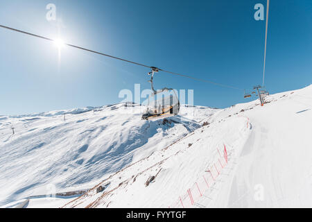 Skilifte Durings hellen Wintertag Stockfoto