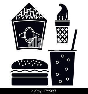 Fast-Food-Symbole Stock Vektor