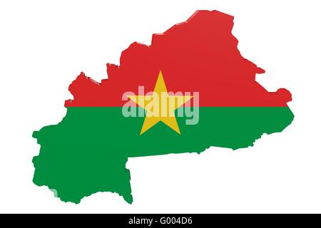 Burkina Faso Fahne Karte Stockfoto