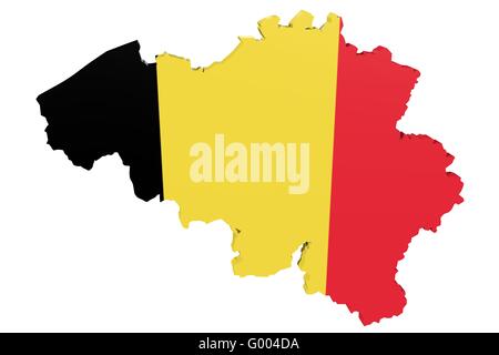 Belgien Fahne Karte Stockfoto