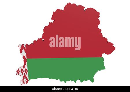 Belarus Flagge Karte Stockfoto