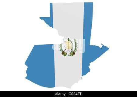 Guatemala Flagge Karte Stockfoto