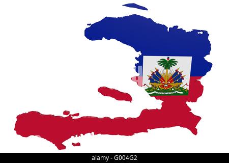 Haitianischen Flagge Karte Stockfoto