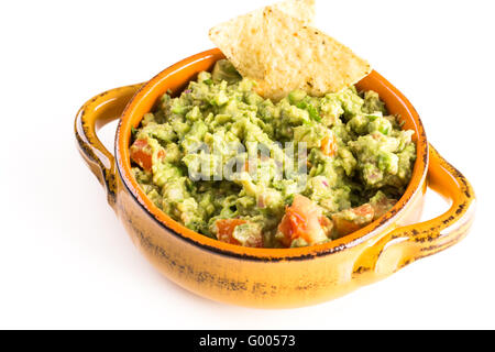 Frische hausgemachte Quacamole in die Schüssel. Stockfoto