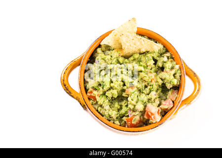 Frische hausgemachte Quacamole in die Schüssel. Stockfoto