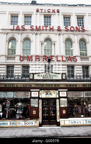 James Smith & Söhne Regenschirm Store in London, Großbritannien 1830 Stockfoto