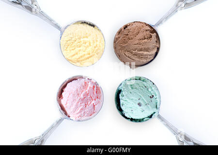 Ice Cream Kugeln verschiedene Geschmacksrichtungen Stockfoto
