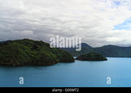 Wunderschöne Küste der Marlborough Sounds Stockfoto