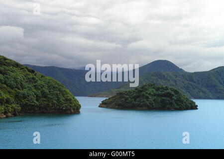 Wunderschöne Küste der Marlborough Sounds Stockfoto