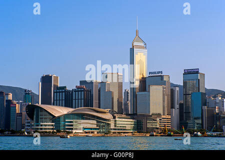 Hong Kong, Blick über den Victoria Harbour, Wan Chai Stockfoto