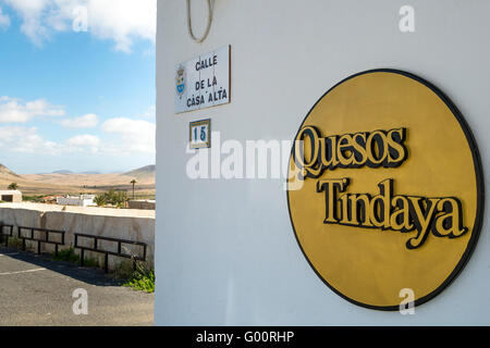 Quesos Ziegenkäse Shop bei Tindaya La Oliva-Fuerteventura-Kanarische Inseln-Spanien Stockfoto