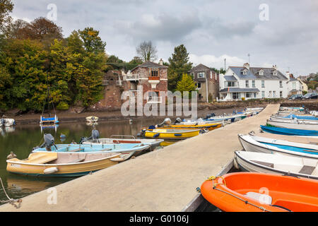 Boote in der Bucht bei Stoke Gabriel in der South Hams Devon England UK Europe Stockfoto