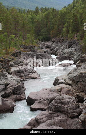 Fluss Dividalselv in der Provinz Troms im nördlichen Nein Stockfoto