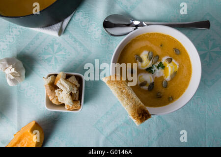 Kürbissuppe Stockfoto