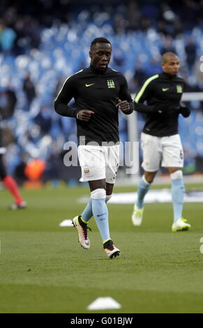 Bacary Sagna Manchester City in Aktion während des Spiels der Champions League Manchester City-real Madrid Stockfoto