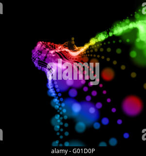 wellig abstrakte hell bunt gepunktete Hintergrund in Stockfoto