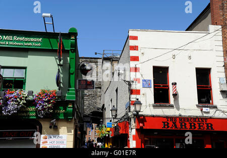 Alte Mühle Restaurant und The Merchant Barber, Temple Bar, Dublin, Irland Stockfoto