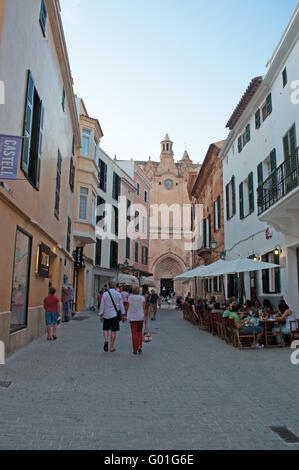 Menorca, Balearen, Spanien, Europa: Paläste und Gebäude in die Straßen und Gassen der Altstadt von Ciutadella Stockfoto