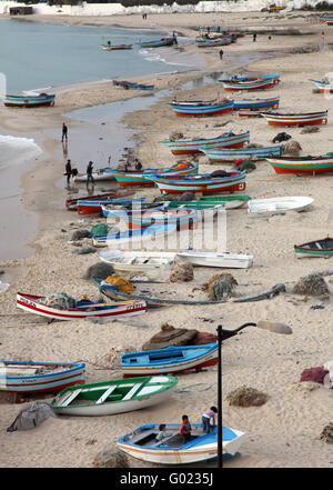 Boote am Strand Stockfoto