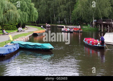 Spreewald-Ruderboote Stockfoto