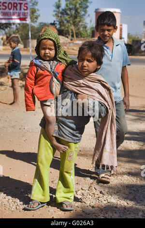 indische Straße Kinder, Nordindien, Indien, Asien Stockfoto