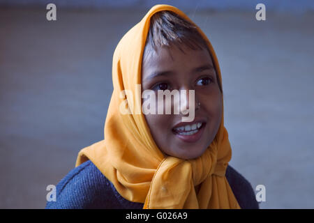 indische SchülerInnen mit Schule einheitliche, Nordindien, Indien, Asien Stockfoto