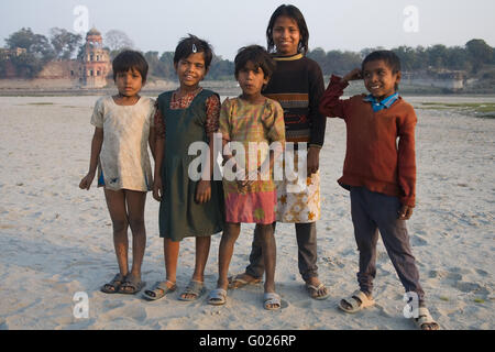 Straßenkinder, Nordindien, Indien, Asien Stockfoto