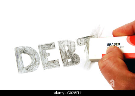 Löschen Schulden Stockfoto