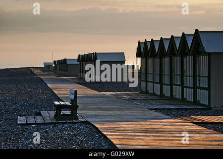 Promenade in der Morgensonne, Picardie, Frankreich Stockfoto