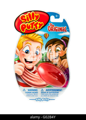 Winneconne, Wisconsin - 5. Februar 2016: Paket von der ursprünglichen Silly Putty. Stockfoto
