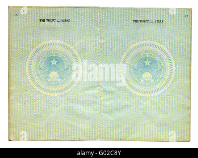 Vietnam-Pass. Seiten für Visum Mark Stockfoto