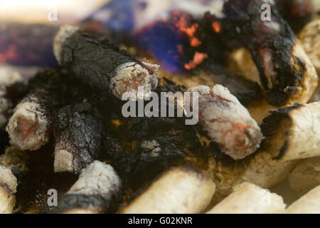 brennendes Holz-pellets Stockfoto