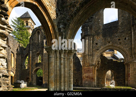 Alte und neue Abtei Orval, Ardennen, Wallonien, Belgien Stockfoto