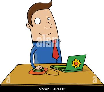 Mann mit laptop Stock Vektor