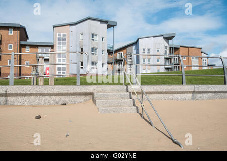 Ferienwohnungen am alten dock in Llanellis Millennium Quay.Llanelli Strand waterfront,Carmarthenshire,Wales,U.K. Stockfoto