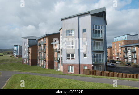 Ferienwohnungen am alten dock in Llanellis Millennium Quay.Llanelli Strand waterfront,Carmarthenshire,Wales,U.K. Stockfoto