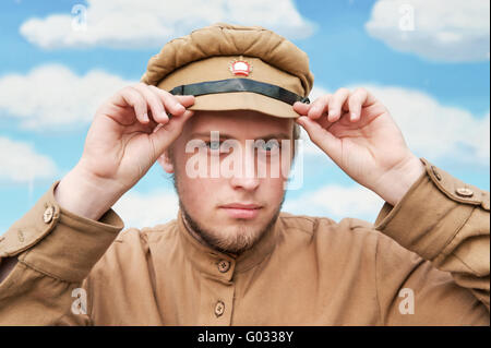 Porträt des Soldaten im Retro-Stil Bild Stockfoto