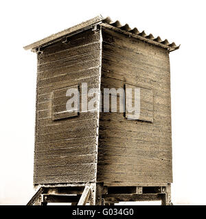 mit Raureif bedeckten Hochsitz Stockfoto