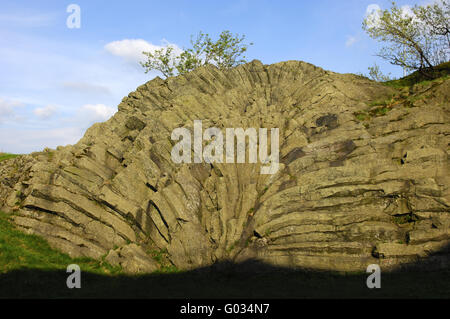 Geotop Palmwedel, fächerförmige Felsvorsprung aus basalt Stockfoto