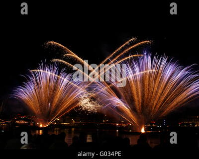 Rhein in Flammen Stockfoto