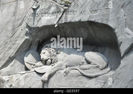 Löwendenkmal in Luzern Stockfoto