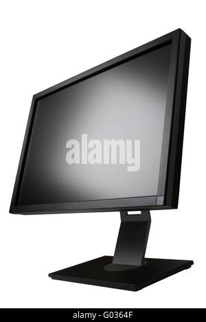 Screen LCD (Flüssigkristall - Display) Computer-Breitbildmonitor mit leeren Bildschirm. Isoliert auf weißem Hintergrund. Stockfoto