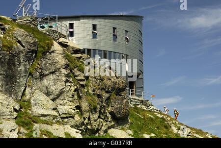 Wanderer im Velan Refuge, Wallis, Schweiz Stockfoto